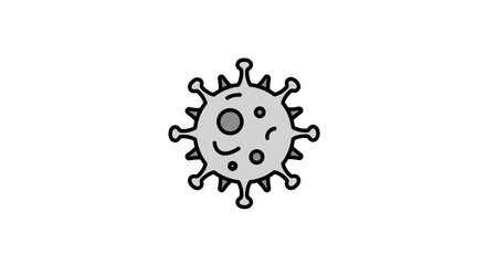 Simple Cartoon Virus Icon Illustration Representing Germ or Microbe.