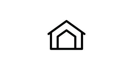Simple black outline house icon with inner house shape.