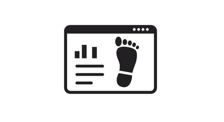 Digital Footprint Tracking and Web Analytics Interface Icon.