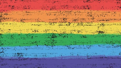 Grunge background. Abstract colorful background with watercolor splashes. Pride rainbow LGBT flag. Hand drawn grunge rainbow flag painted.