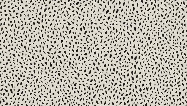Abstract Black Spots Pattern on Beige Background, Seamless Texture Design.