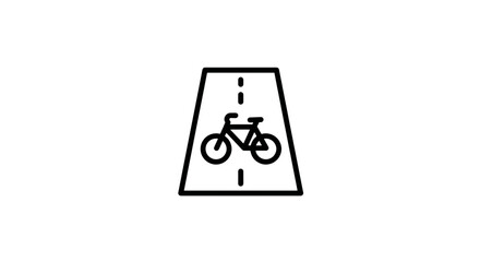 Bicycle lane icon representing dedicated bike path for cyclists.