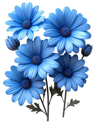 Beautiful Blue Daisy Flowers Arrangement Group.
