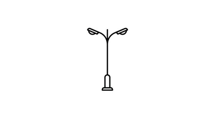 Modern street lamp line art icon vector illustration for urban design.