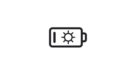 Battery icon with sun symbol for brightness or outdoor mode setting.