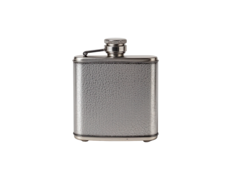 Metallic Flask with Textured Surface for Stylish Beverage Storage