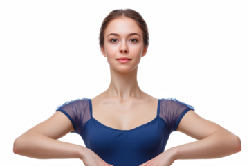 Graceful Ballerina Pose: A serene ballerina poised with poise, showcasing her elegant form and the subtle beauty of classical dance, radiating grace.