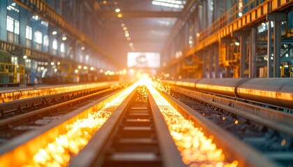 Fototapeta premium Modern Steel Production Facility Using Hydrogen for Green Energy