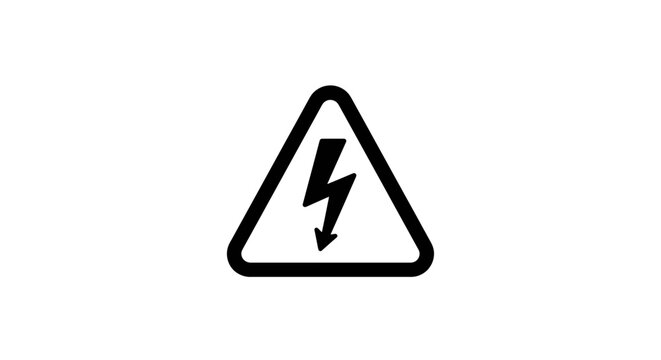 High voltage warning sign with lightning bolt symbol indicating electrical hazard.