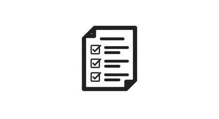 Checklist document icon with completed tasks and checkmarks.