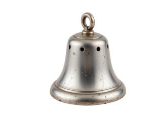 Vintage Silver Bell with Patina and Decorative Design Elements