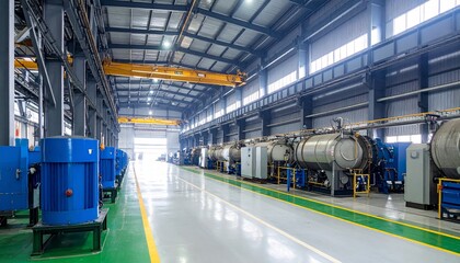 Fototapeta premium Modern Steel Production Facility Using Hydrogen for Green Energy