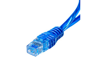 Blue ethernet cable close up network connection technology, Isolated On Transparent Background, Png