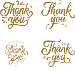 Thank you hand lettering typographical vector design.eps