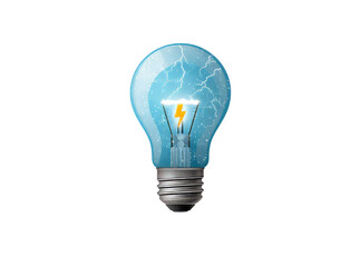 Blue lightbulb idea innovation energy electricity power, Isolated On Transparent Background, Png