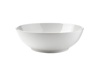 Elegant white porcelain bowl perfect for serving salads soups or cereals, Isolated On Transparent Background, Png