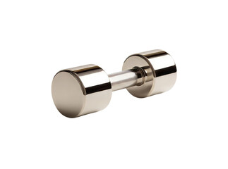 Polished chrome dumbbell fitness weightlifting exercise gym, Isolated On Transparent Background, Png