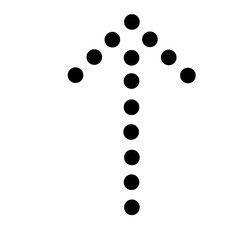 dot black arrow icon isolated on white background