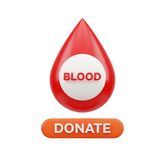 Blood donation symbol isolated on transparent background for healthcare and awareness