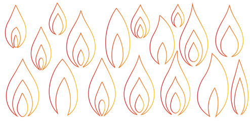 Abstract pattern of stylized flame shapes in warm tones