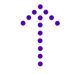 dot purple arrow icon isolated on white background