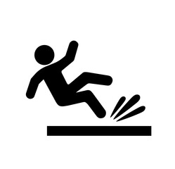 wet floor warning vector on white background. slip warning icon