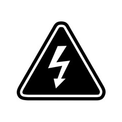 high voltage sign vector on white background