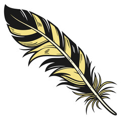 Obraz premium Vector art of a delicate line art illustration showcases a feather with intricate details, , symbolizing freedom, lightness, and the beauty of natures artistry