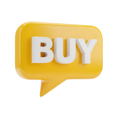 Illustration of a buy speech bubble isolated on transparent background, online shopping concept