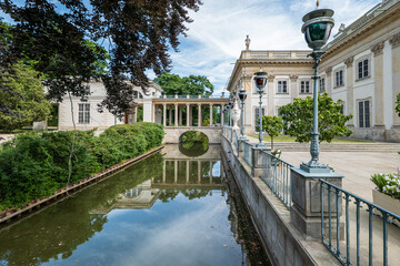 The Royal Łazienki Park in Warsaw,.The Palace on the Isle. The Baroque Garden Pavilion. The Classicist-style Palace. The Łazienki Ponds. Beautiful Architecture.