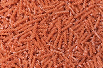 Image of red lentils fusilli pasta.