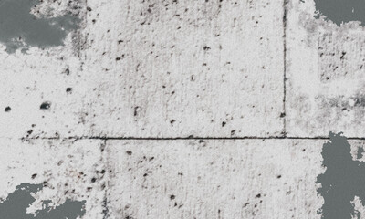 Weathered concrete slab shows an aged surface with visible joins and eroded sections creating texture