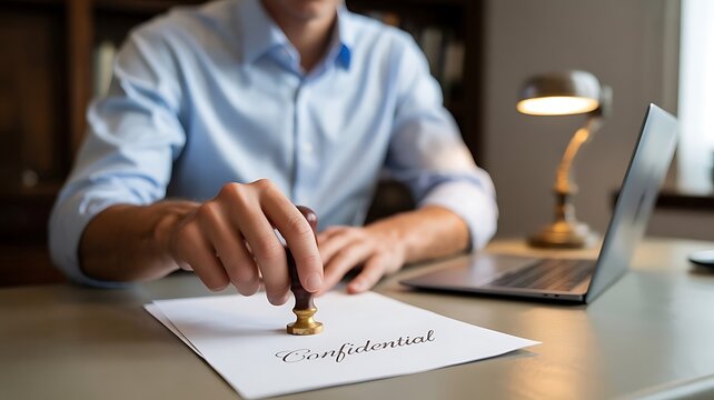 Man wearing headset working on laptop in front of ai brain graphic