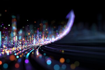 Futuristic data transfer in the digital age. Investment trends.