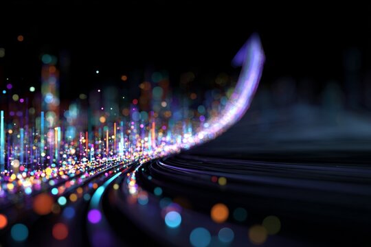 Futuristic data transfer in the digital age. Investment trends.