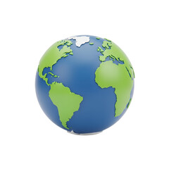 Naklejka premium Stylized 3D Earth Globe with Continents planet world