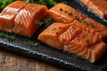 raw salmon on a plate