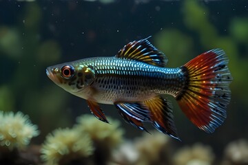 tropical fish swimming in aquarium