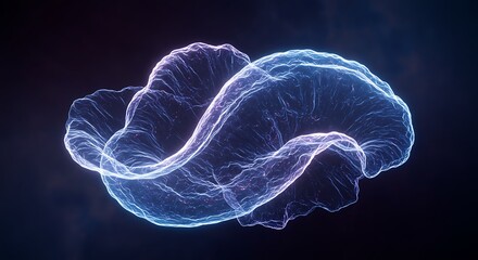 Obraz premium Abstract Glowing Plasma Cloud - Ethereal Energy Flow in Dark Space, Science and Technology Background