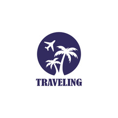 Traveling Logo Vector Simple Natural
