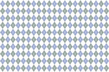 Seamless pattern with geometric shapes square, Argyle, diamond, rhombus, check, lines. Blue green white design for wallpaper, fabric, textile, wrapping paper, scrapbook, print, card, decoration, print