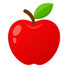 Simple Clean Illustration of Red Apple
