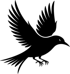 Graceful landing silhouette vector illustration