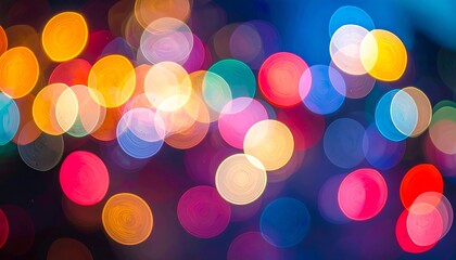 Colorful Bokeh Lights - A Festive and Abstract Background.