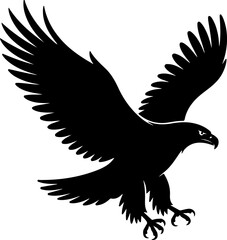 Graceful landing silhouette vector illustration