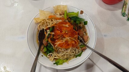Indonesian Chicken Noodle with Chili Sauce