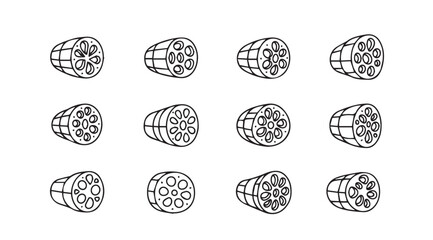 Set of 12 hand drawn icons representing gears cogs and mechanical components in perspective views vector