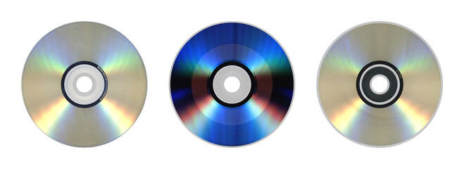 Set of Three CD Discs — Optical Media Trio on Transparent PNG
