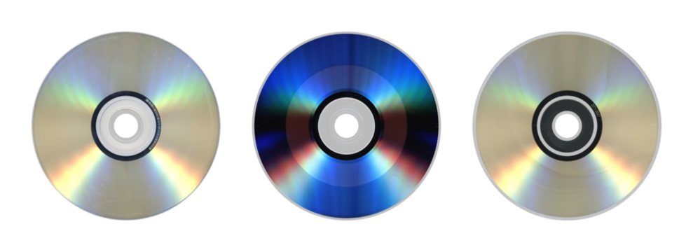 Set of Three CD Discs — Optical Media Trio on Transparent PNG
