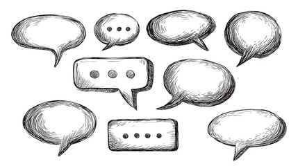 set of speech bubbles